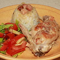 Królik Duszony Z Białym Winem I Boczkiem