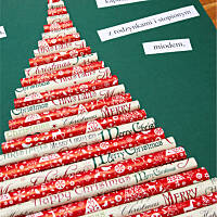 Choinka z papieru do pakowania prezentów