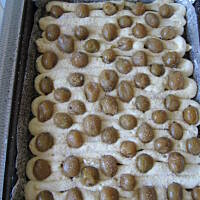 Ciasto  " łaciate "  z agrestem