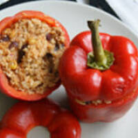 Pieczona faszerowana papryka z kuskusem i mielonym mięsem 