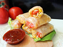 Fot. Kobi1704, Pieczone sajgonki z ryżem i kukurydzą