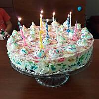 Tęczowy sernik na zimno