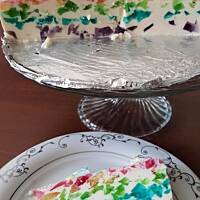 Tęczowy sernik na zimno