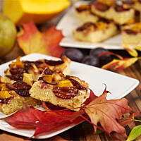 Tani jesienny placek ze śliwkami i dynią