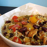 kurczak z warzywami i ryżem