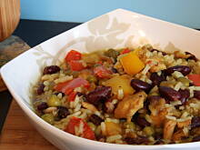 Fot. Wróbelek, kurczak z warzywami i ryżem