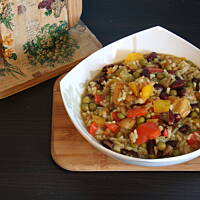 kurczak z warzywami i ryżem