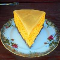 Sernik dyniowy z polewą krówkową