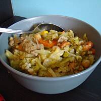 Indyk z kaszą i warzywami