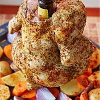 Kurczak pieczony na butelce