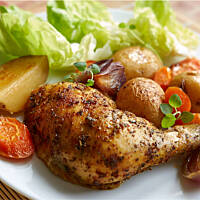 Kurczak pieczony na butelce