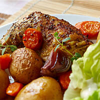 Kurczak pieczony na butelce