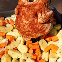 Kurczak pieczony na butelce