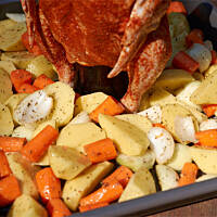 Kurczak pieczony na butelce