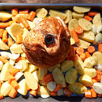 Kurczak pieczony na butelce