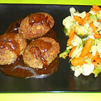 Pieczeń lub kotlety z mięsa i kaszy gryczanej z sosem grzybowym wg M&Ł