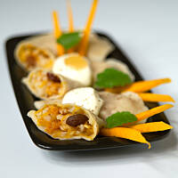 Pierogi z dynią i jaśminowym ryżem