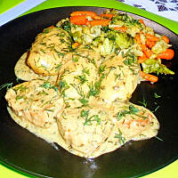 Polędwiczki duszone w sosie koperkowym wg M&Ł