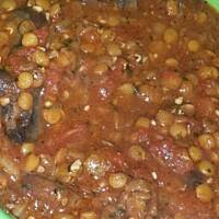 Soczewica z wołowiną i pieczarkami 