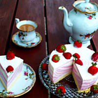 Zebra na zimno truskawkowo waniliowa