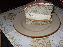 Fot. OwocowaSałateczka, Biszkopt z makiem kajmakiem i serowo-śmietanową masą