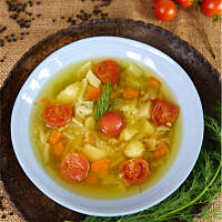 Parzybroda z pomidorkami