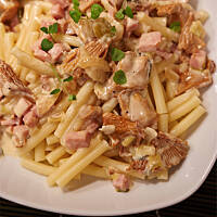 Makaron z kurkami i gorgonzollą