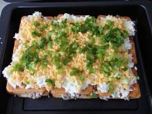 Fot. ania5825, Warstwowa, imprezowa sałatka z krakersami i pieczarkami