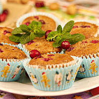 Muffinki bananowe z żurawiną