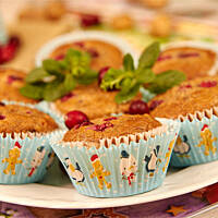 Muffinki bananowe z żurawiną