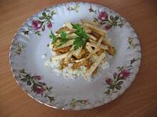 Fot. dorka, Piersi kurczacze z frytkami selerowymi