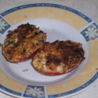 jaja faszerowane  i zapiekane z zieleniną