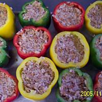 Papryka faszerowana w sosie pieczarkowym