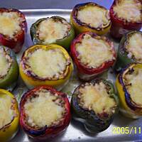 Papryka faszerowana w sosie pieczarkowym