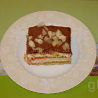 Szarlotka z galaretką i budyniem