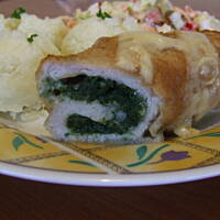 Roladki schabowe ze szpinakiem