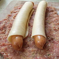 Pieczeń z parówkami