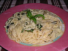 Fot. till, Spaghetti z bazylią i pestkami dyni