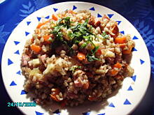 Fot. Niczka, Smażona kasza gryczana z kiełbaską