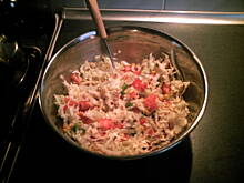 Fot. olcieek, Surówka obiadowa z kapustą pekińską i kukurydza