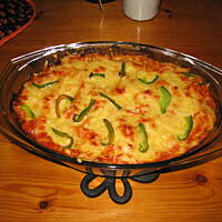 Zapiekanka makaronowa z mięsem i papryką