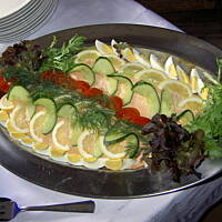 Losos gotowany podawany na zimno