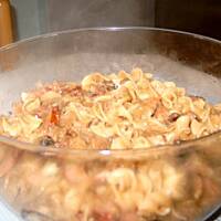 Lazanki z kiszona kapusta i pieczarkami