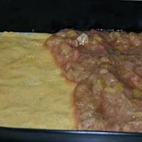 Ciasto z rabarbarem i różową pianką