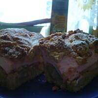 Ciasto z kisielem i owocami