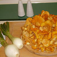 Omlet z kurkami duszonymi w śmietanie