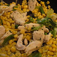 Szybki ryż z kukurydzą