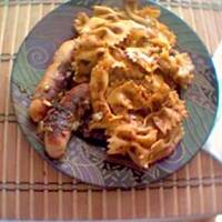 Biała kiełbasa z makaronem-zapiekanka Isi