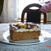 Ciasto gruszkowe z pysznym kremem i polewą