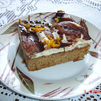 Ciasto gruszkowe z pysznym kremem i polewą